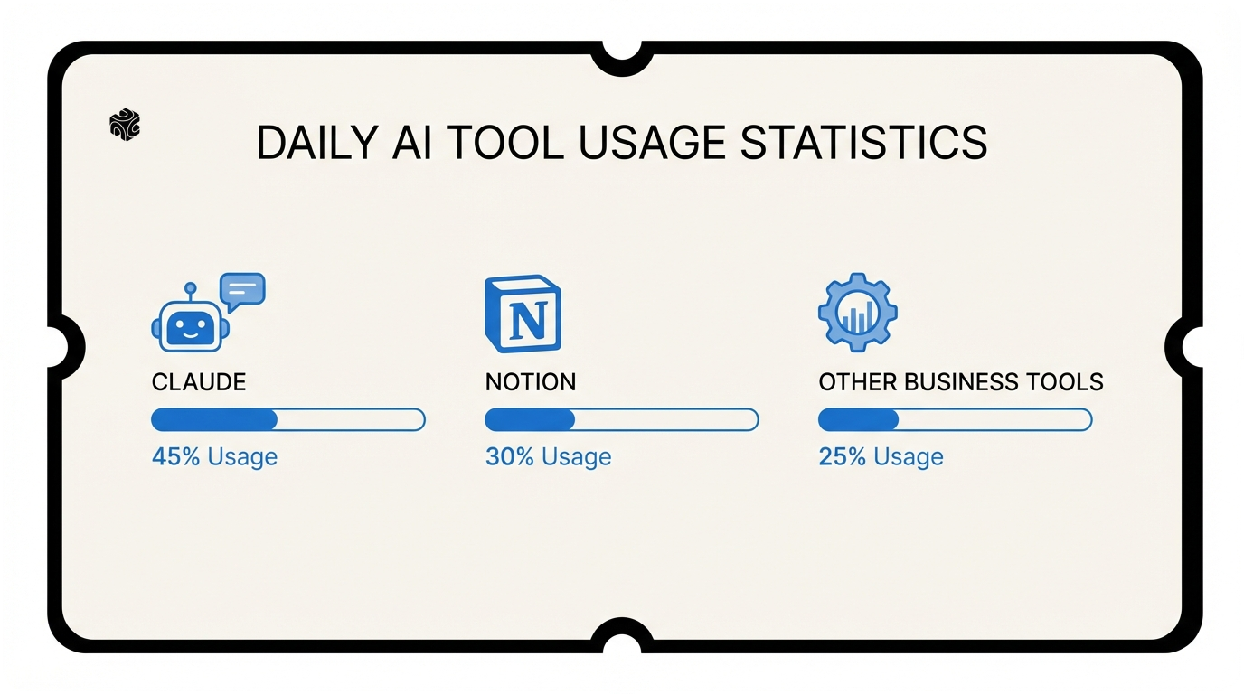 Daily AI tools usage statistics for business productivity