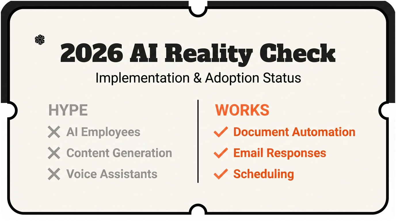 2026 AI trends comparison showing what works versus hype for businesses