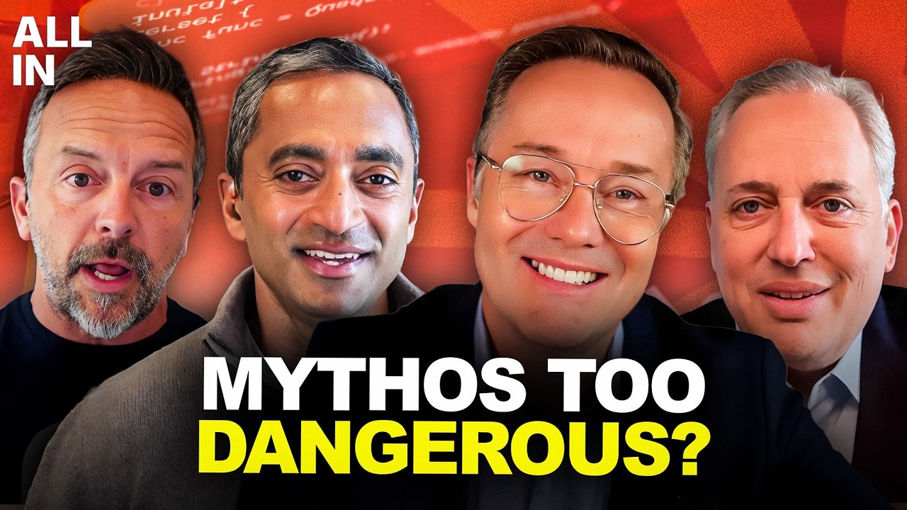 All-In Podcast hosts David Sacks, Chamath Palihapitiya, Jason Calacanis, and Brad Gerstner discussing AI in April 2026